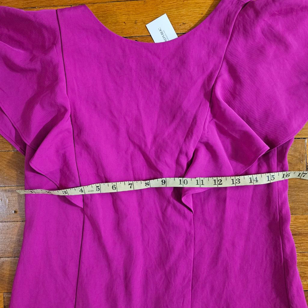 Banana Republic Purple Ruffle Sleeve Top Women's Size 2 - Picture 3 of 7